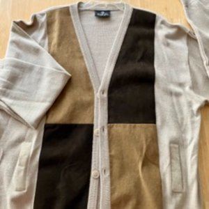 TUSCAN Men's Faux Leather and Wool Sweater Size XXL